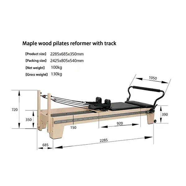 Maple Pilates Reformer With Track