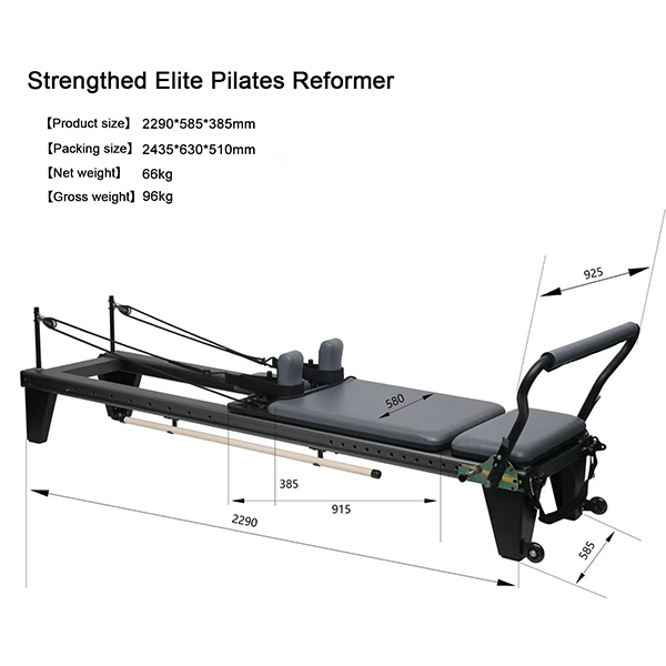 Parámetros del Reformer de Pilates Strength Elite