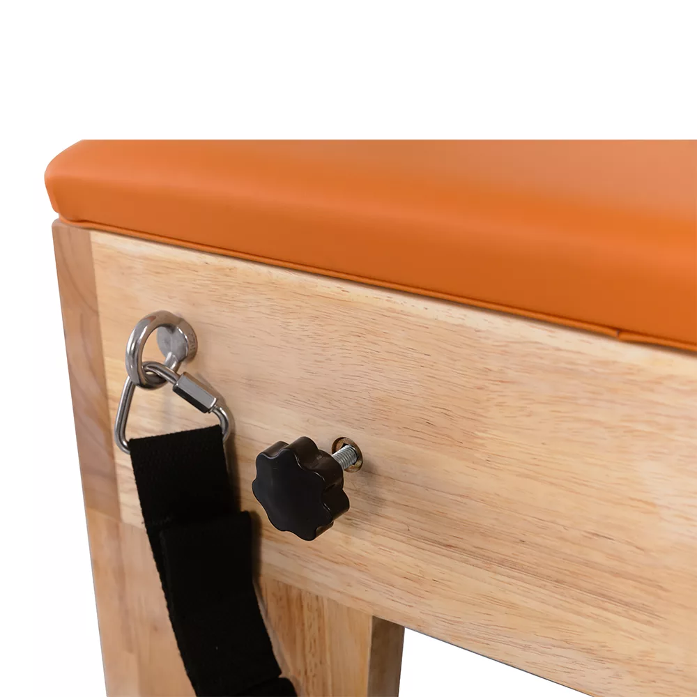Children Pilates reformer side frame with strap hook and adjustment knob Children Pilates reformer side frame with strap hook and adjustment knob