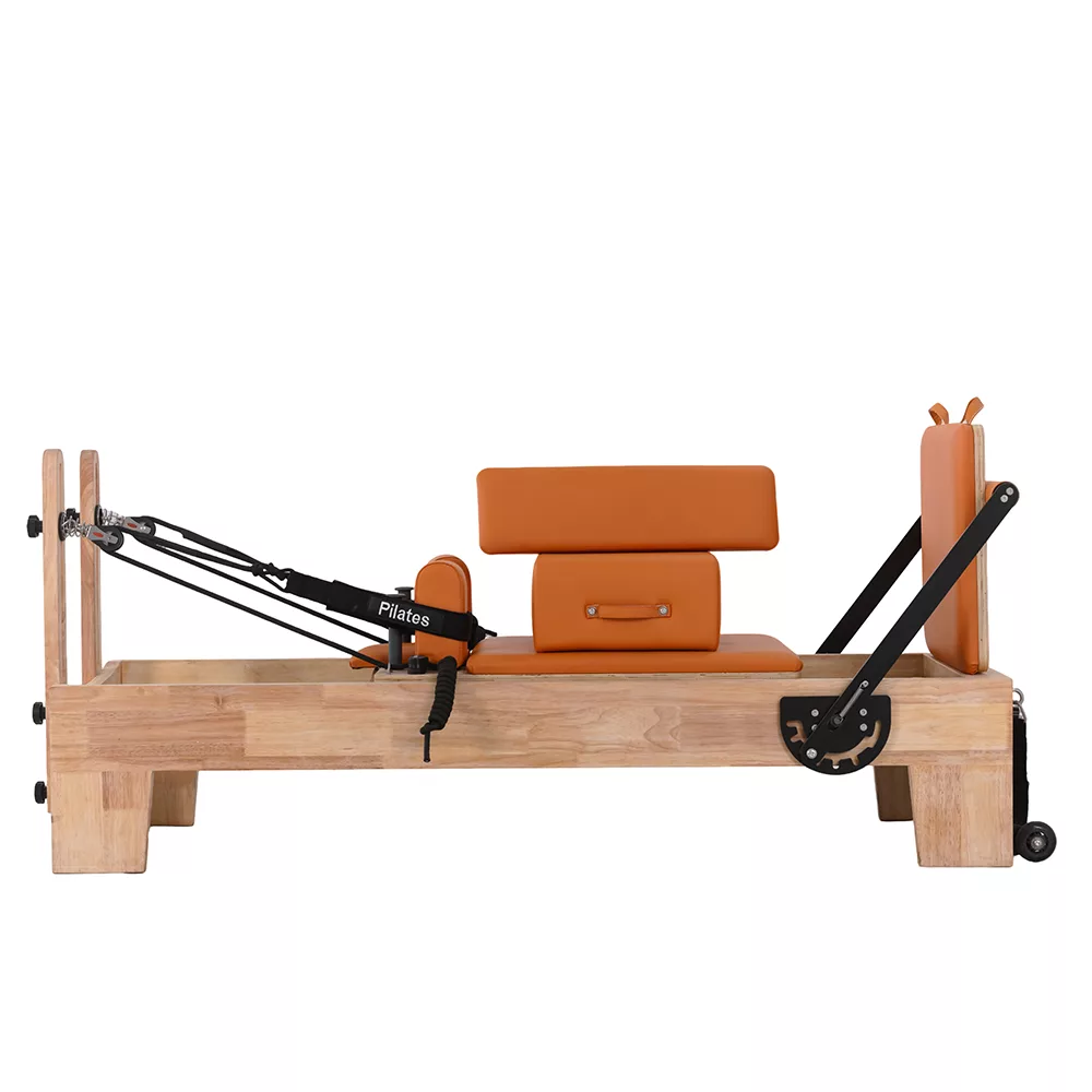 Full product view of children Pilates reformer for studio training Full product view of children Pilates reformer for studio training