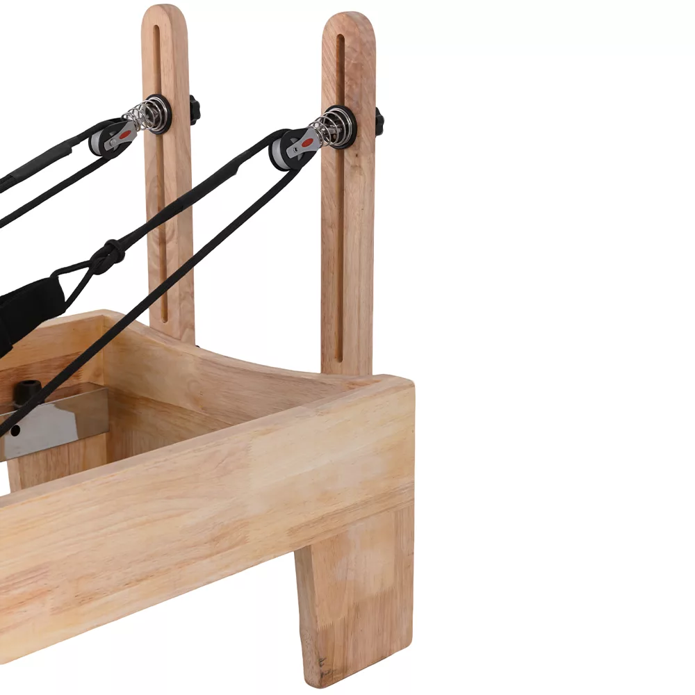 Wooden children Pilates reformer tower pulley and rope system Wooden children Pilates reformer tower pulley and rope system
